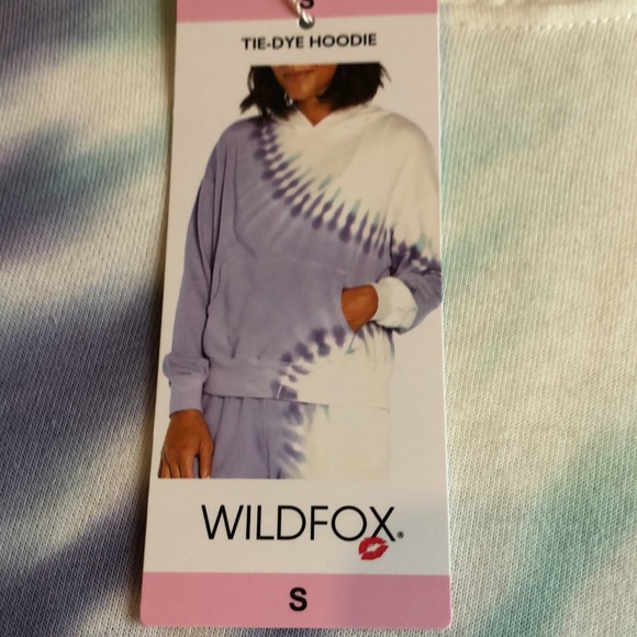 NWT Wild Fox 2Pc Set. Hoodie & Joggers. Lilac, Seafoam, & White TieDye. Cute!! S - Picture 2 of 14